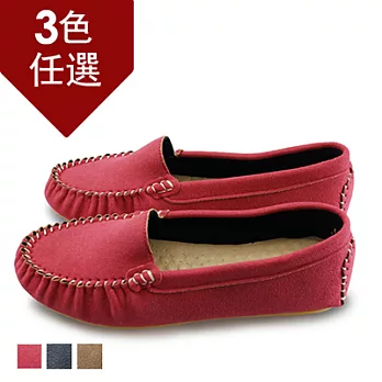 FUFA MIT 素面莫卡辛豆豆鞋(FA93)-共3色23紅色