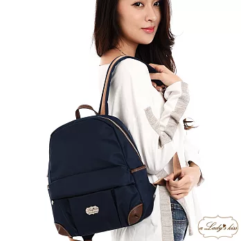 【a Lady’s真皮】超輕空氣感南瓜口袋後背包(深海藍)