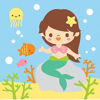 LOVIN 4幅超萌韓版數字油畫可愛美人魚(4)) 1幅