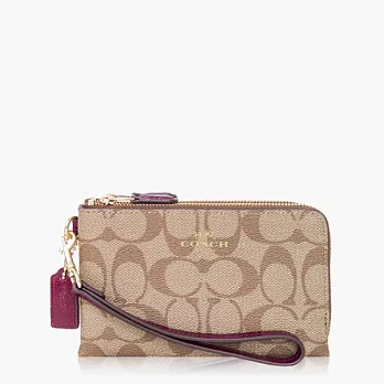 【COACH 攜帶便利】PVC / 零錢收納 / 手拿包(小款)_紫紅