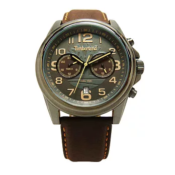 Timberland 雙眼渦輪優質時尚腕錶-深咖啡-TBL.14518JSU/61A