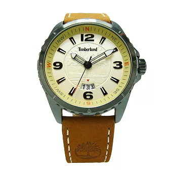 Timberland 登山悍將時尚優質腕錶-卡其色-TBL.14531JSU/07