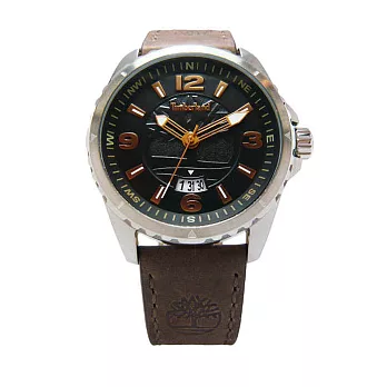 Timberland 登山悍將時尚優質腕錶-咖啡+玫瑰金-TBL.14531JS/02