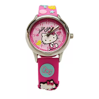 Hello Kitty 可愛的俏皮寶貝時尚造型腕錶-粉紅色-KT013LWPP-A
