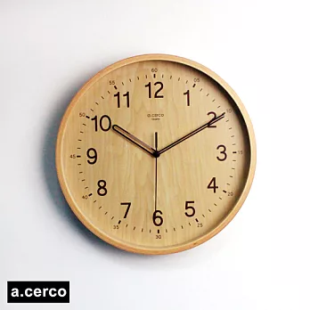 【a.cerco】自然風木紋掛鐘 (共兩色可選)淺木紋