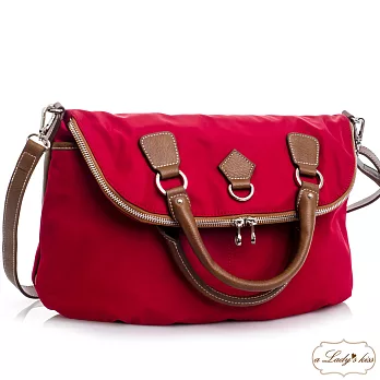 【a Lady ’s真皮】經典繽紛莎莉A4反折三用包(寶石紅)