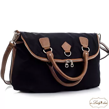 【a Lady ’s真皮】經典繽紛莎莉A4反折三用包(優雅黑)