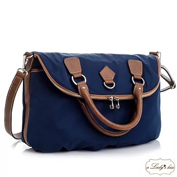 【a Lady ’s真皮】經典繽紛莎莉A4反折三用包(魅海藍)