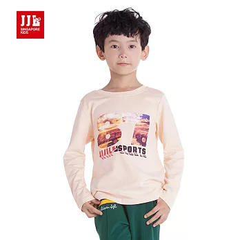 【JJLKIDS】休閒彩色字母造型上衣T恤(淺卡其)130淺卡其