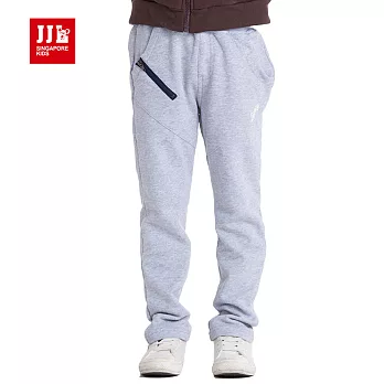 【JJLKIDS】休閒運動拉鍊保暖棉褲/長褲(麻灰)120麻灰