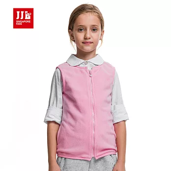 【JJLKIDS】甜美寶貝素色拉鍊保暖背心(粉紅)140粉紅