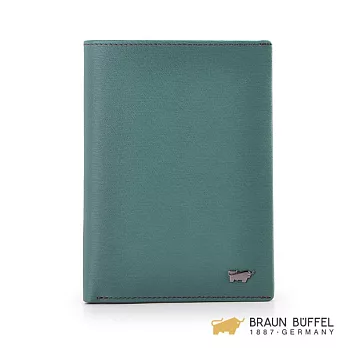【BRAUN BUFFEL】.德國小金牛 - 紳士系列壓紋護照夾 -藍色