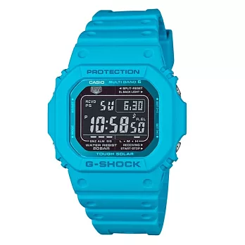 G-SHOCK 酷炫魅力展現電波時計運動腕錶-藍-GW-M5610MD-2