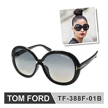 【TOM FORD 太陽眼鏡】部落客介紹款-復古圓形黑色大框(TF-388F-01B)