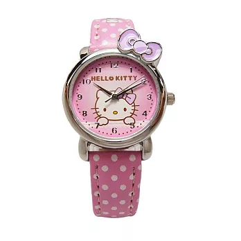 Hello Kitty 可愛俏皮蝴蝶結第二波時尚造型腕錶-紫色-KT012LWVP-1