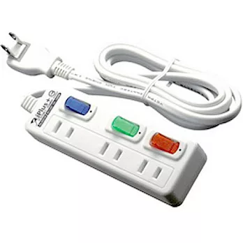 保護傘 2孔3座3開關安全延長線(21尺6.3公尺)