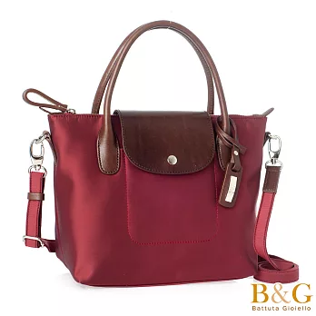 【B&G】義大利牛皮桃樂絲掀蓋二用包(神秘棗紅)