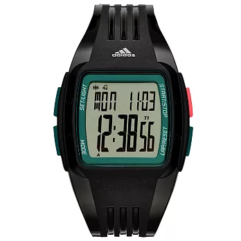 adidas 方型大面板電子腕錶-綠框黑