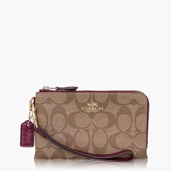 【COACH 攜帶便利】PVC / 零錢收納 / 手拿包(小款)_紫紅