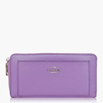 【COACH 方便整理】皮革 / 拉鍊式多功能長夾_淺紫