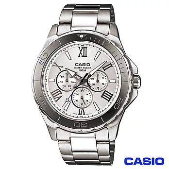 CASIO卡西歐 時尚羅馬數字潮男石英腕錶 MTD-1075D-7A