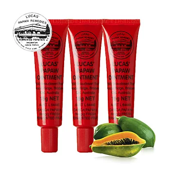 澳洲木瓜霜 Lucas Papaw Ointment 原裝進口正貨 (15g/瓶,共3入)
