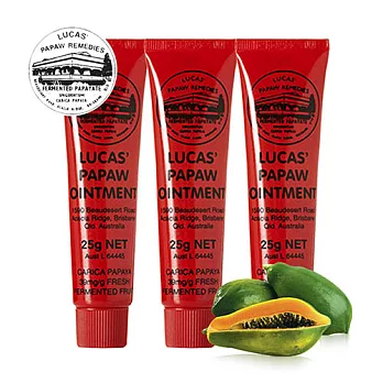 澳洲木瓜霜 Lucas Papaw Ointment 原裝進口正貨 (25g/瓶,共3入)