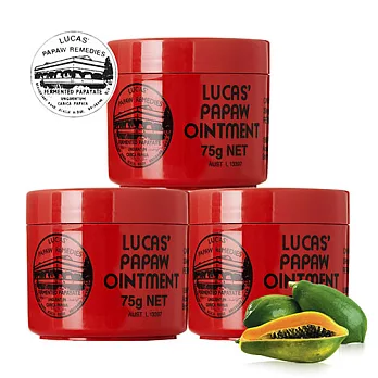 澳洲木瓜霜 Lucas Papaw Ointment 原裝進口正貨 (75g/瓶,共3入)