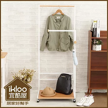 【ikloo】日系時尚雙桿衣架◆2色可選◆-氣質白