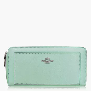 【COACH 方便整理】皮革 / 拉鍊式多功能長夾_蘋果綠
