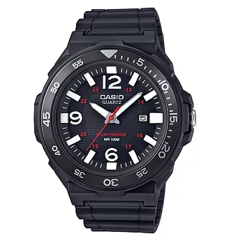 CASIO 世紀太陽能帝國再現時尚優質霸氣腕錶-黑x白-MRW-S310H-1B