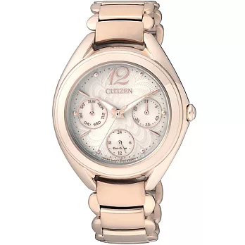 CITIZEN 春意盎然時尚光動能優質女性腕錶-玫瑰金-FD2023-56A