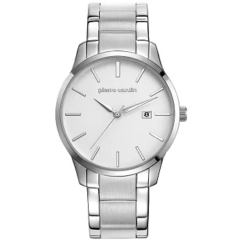 pierre cardin皮爾卡登 極度品味時尚錶-銀x大