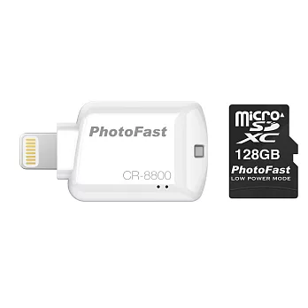 PhotoFast 蘋果microSD讀卡機 CR-8800(內含128G記憶卡)