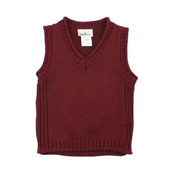 【愛的世界】輕盈混羊毛背心毛衣-台灣製-150深紅/暗紅色