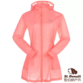 【聖伯納 St.Bonalt】女-抗UV防曬長版連帽風衣外套(80183)S芙蓉紅