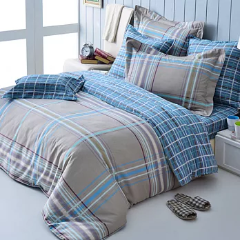 義大利La Belle《品味格調》單人三件式防蹣抗菌舖棉兩用被床包組