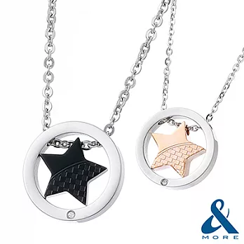 【&MORE】愛迪莫鈦鍺-NO.32鍺鋼項鍊『永恆星光』情侶對鍊