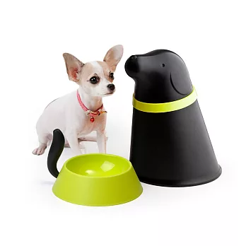 QUALY 帕皮-附碗飼料筒(黑色)