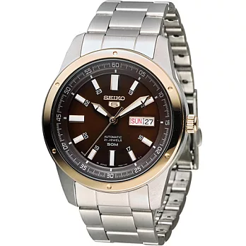 SEIKO 精工5號 穿越星際機械腕錶 7S26-04A0K SNKN68J1 咖啡色咖啡色