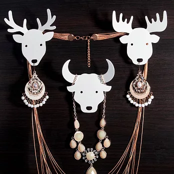 QUALY麋鹿 - 掛架鑰匙圈(白色)