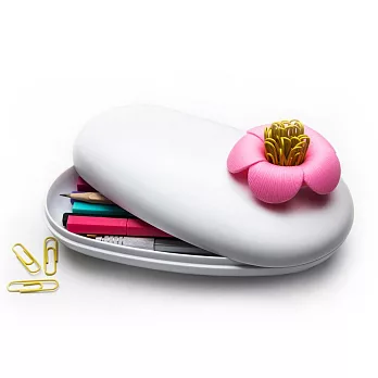 QUALY 石上山茶花-置物盒(白+粉紅)