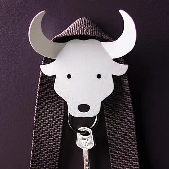 QUALY 水牛 - 掛架鑰匙圈(白色)