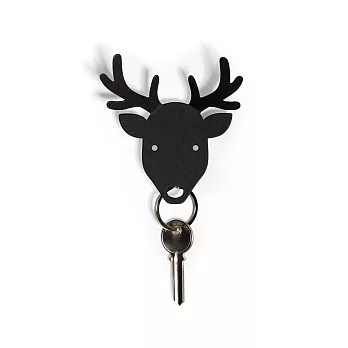 QUALY 花鹿 - 掛架鑰匙圈(黑色)