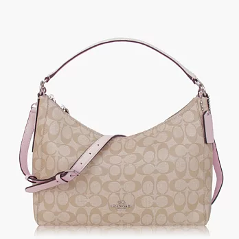 【COACH 多種背法】PVC / 肩背 / 斜背兩用包(小款)_卡其粉