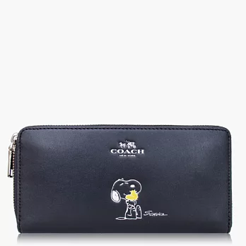 【COACH 方便整理】皮革 / 拉鍊式多功能長夾_黑色