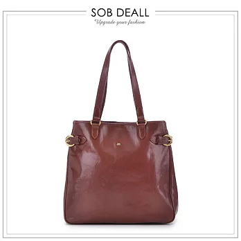 『SOB DEALL 沙伯迪澳』-沉穩原皮肩揹側背包 原色咖