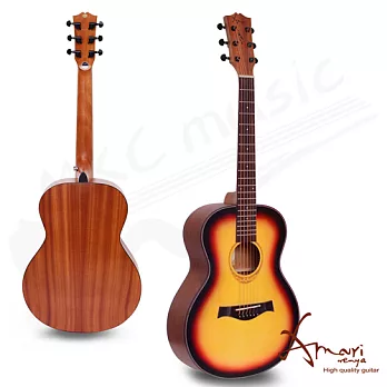 Amari 36吋 雲杉木面板 旅行吉他-漸層(mini-SB)加贈超值五寶
