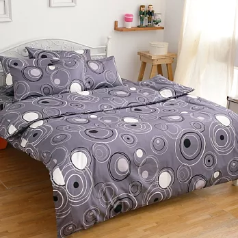 【eyah宜雅】100%精梳純棉雙人加大床包枕套三件組-幾何星球