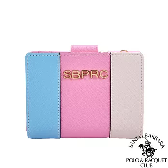 SANTA BARBARA POLO.聖大保羅 - 漾彩仲夏系列 拉鍊式多卡短夾- 甜心粉